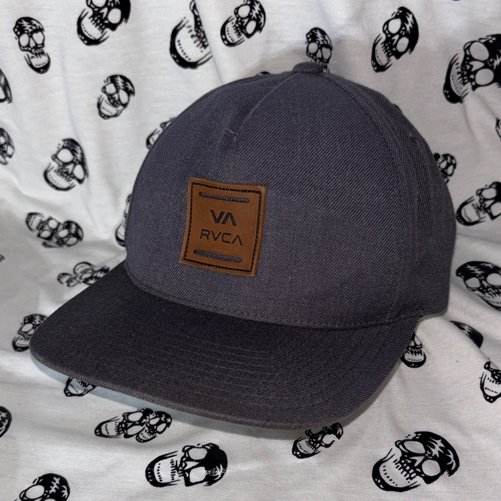 RVCA Charcoal Cap with Leather Patch